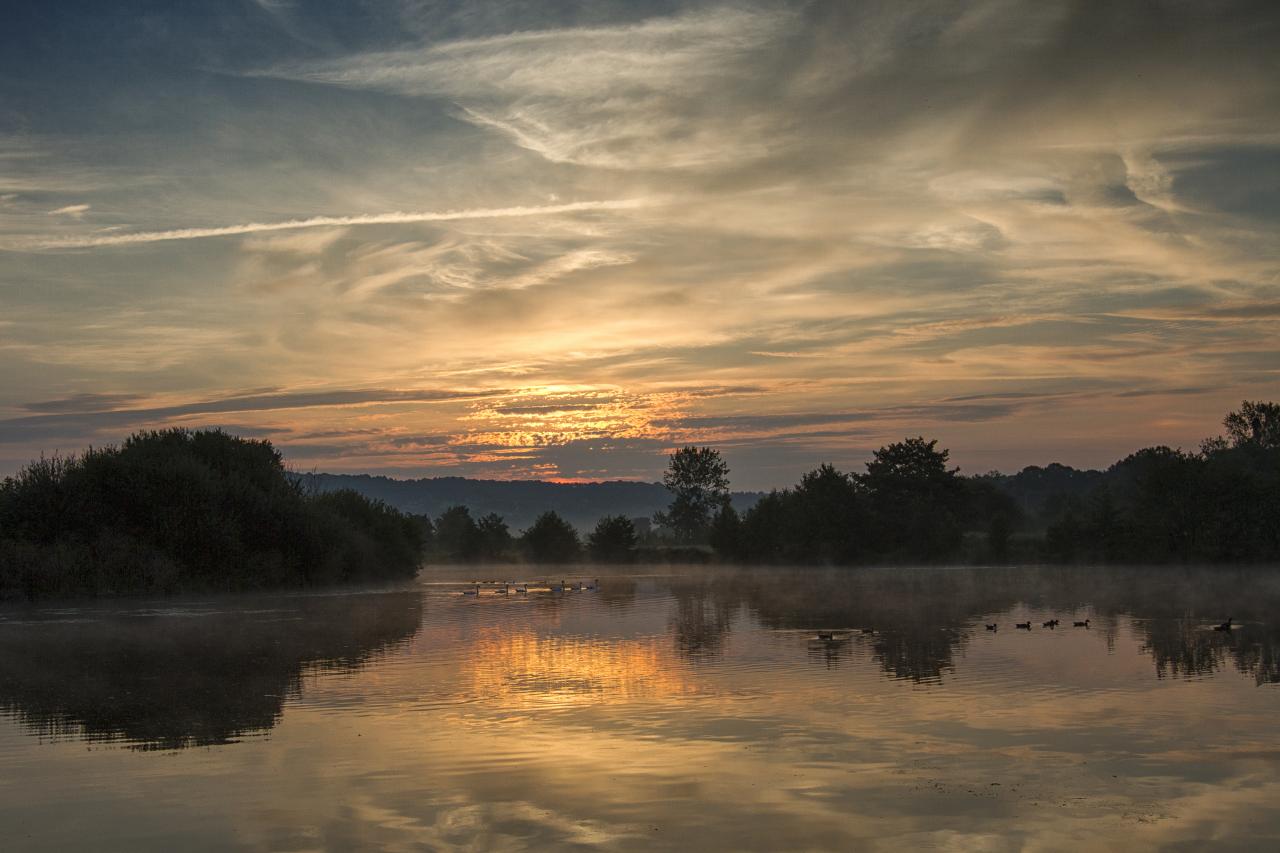 Lever de soleil sur le marais